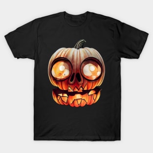 Scary Halloween Pumpkin Art T-Shirt